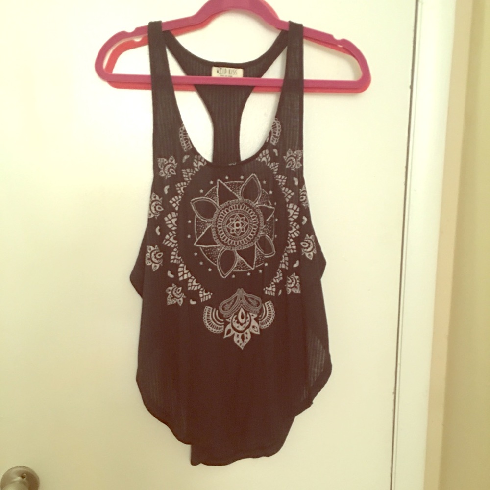 Navy Print Top